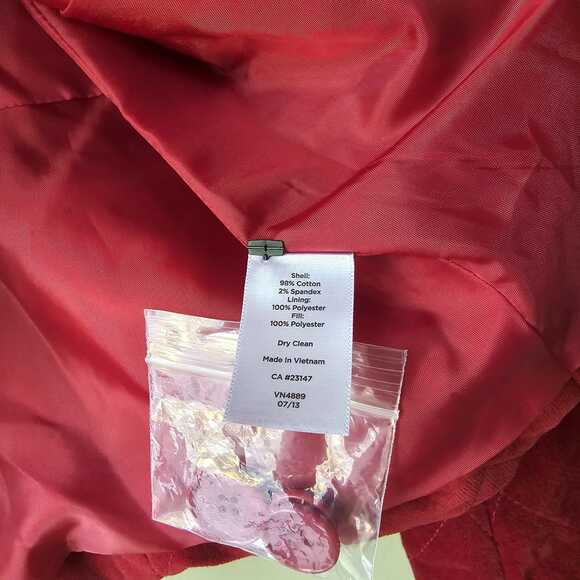 NWOT Talbots Velvet Jacket Size 12 Red Quilted Pockets Lined Old Money Luxury - Picture 7 of 8
